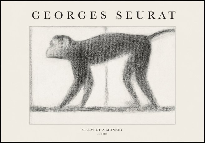 Seurat Study of a Monkey No1 - Juliste
