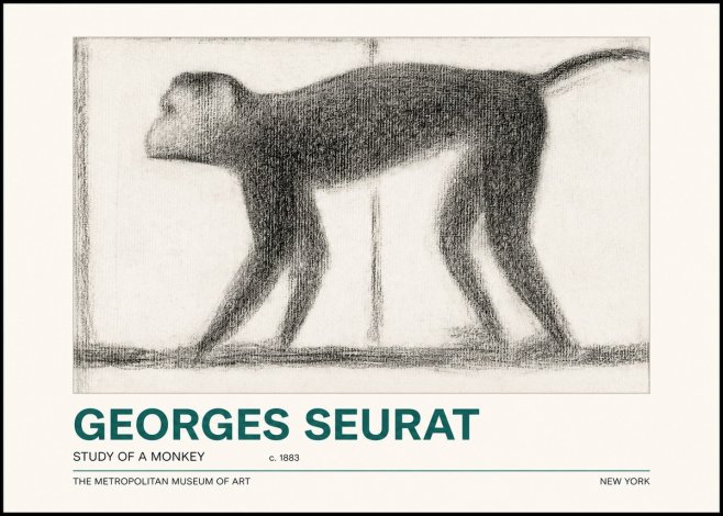 Seurat Study of a Monkey No2 - Juliste