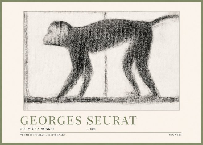 Seurat Study of a Monkey No3 - Juliste