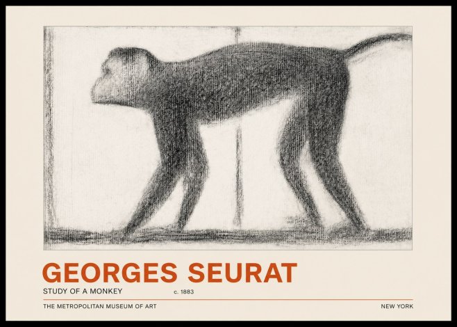 Seurat Study of a Monkey No4 - Juliste