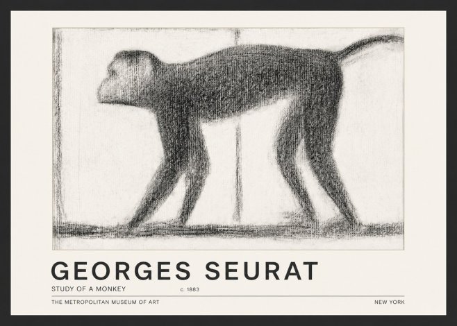 Seurat Study of a Monkey No5 - Juliste