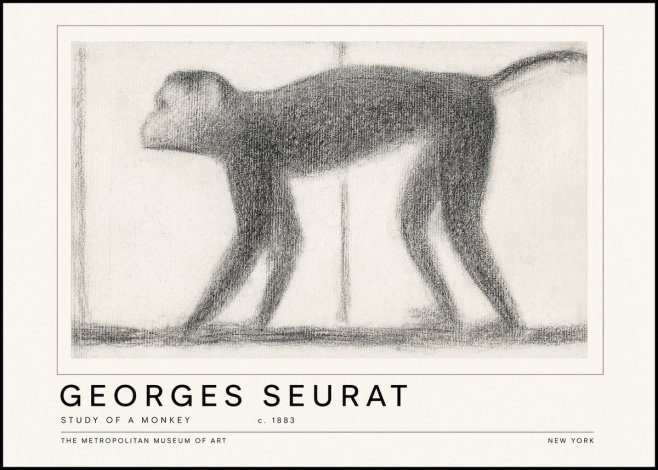 Seurat Study of a Monkey No6 - Juliste