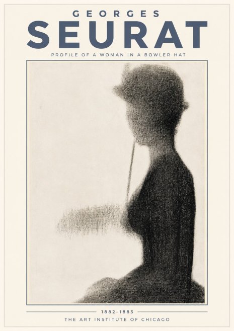 Seurat Profile of a Woman in a Bowler Hat No4 - Juliste