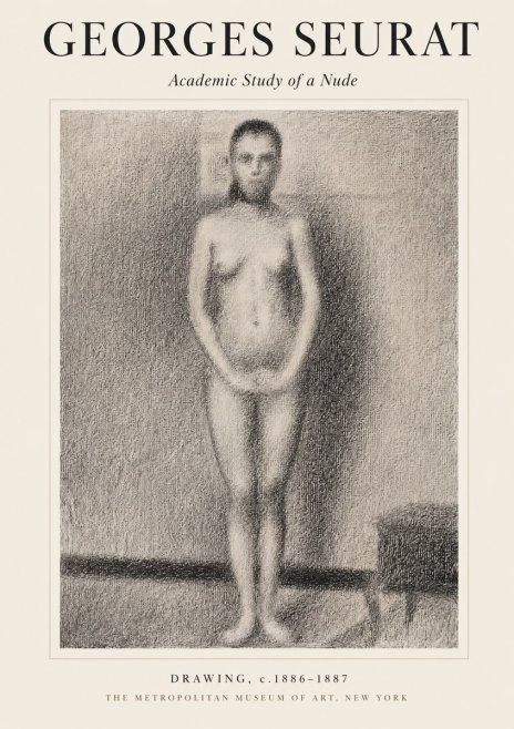Seurat Academic Study of a Nude No1 - Juliste