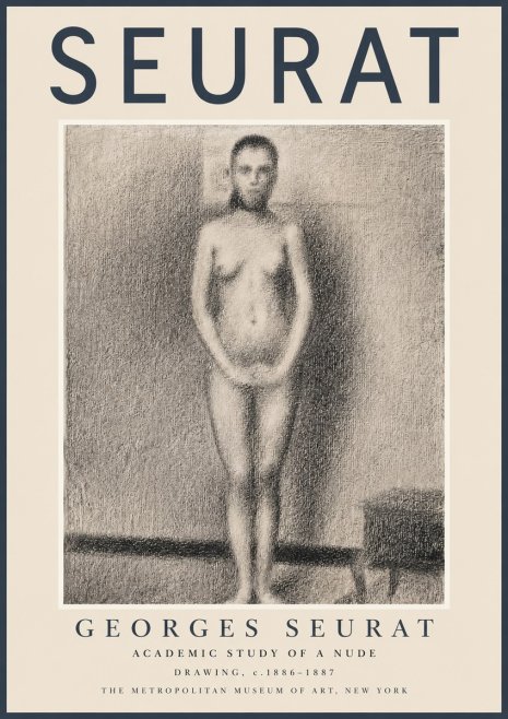Seurat Academic Study of a Nude No2 - Juliste