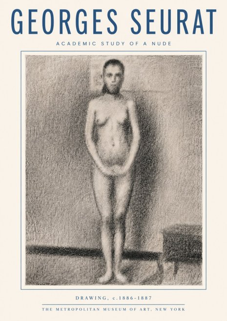 Seurat Academic Study of a Nude No5 - Juliste