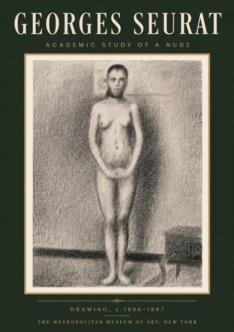 Seurat Academic Study of a Nude No6 - Juliste