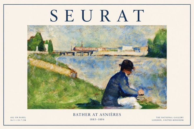 Seurat Bather at Asnières No1 - Juliste