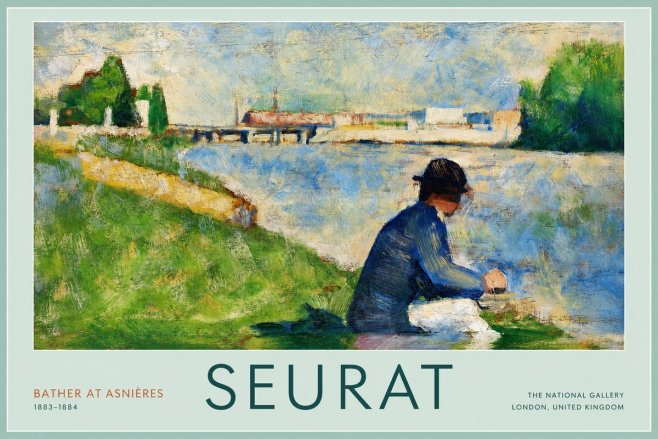 Seurat Bather at Asnières No2 - Juliste