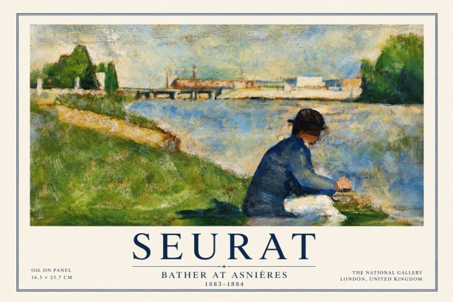 Seurat Bather at Asnières No3 - Juliste