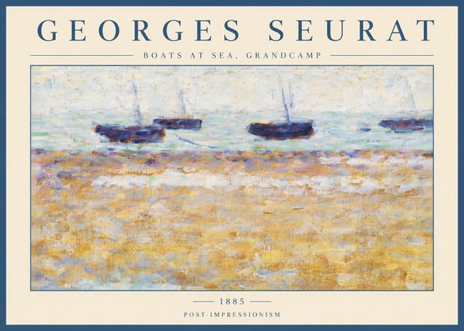 Seurat Boats at Sea, Grandcamp No2 - Juliste