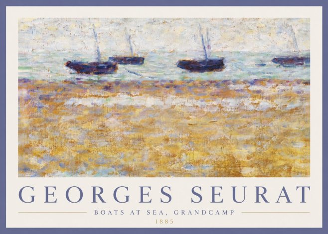 Seurat Boats at Sea, Grandcamp No4 - Juliste