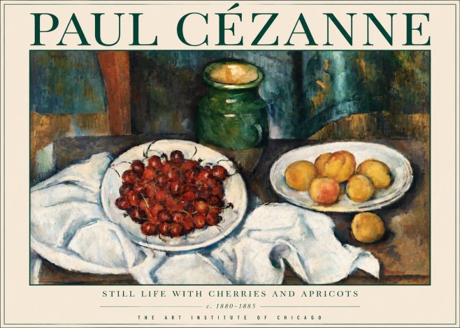 Paul Cézanne Still Life with Cherries and Apricots No3 - Juliste