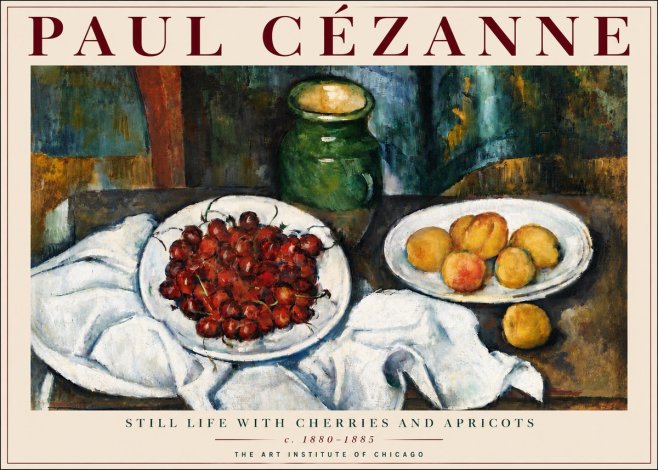 Paul Cézanne Still Life with Cherries and Apricots No6 - Juliste