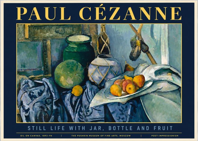 Paul Cézanne Still Life with Jar, Bottle and Fruit No6 - Juliste