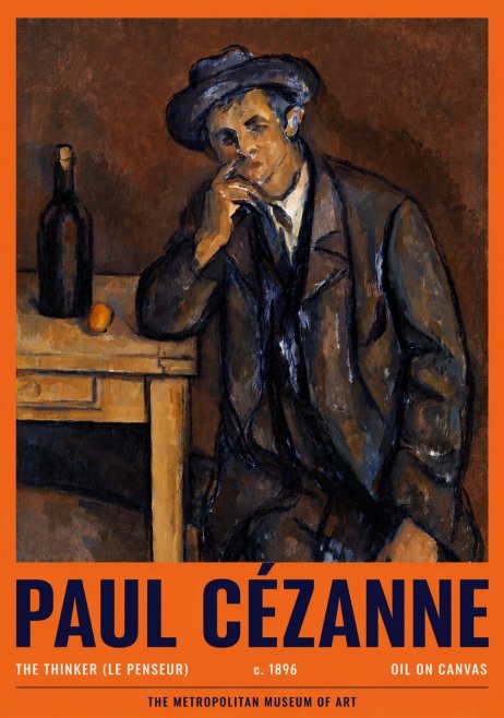 Paul Cézanne The Thinker (Le Penseur) No2 - Juliste