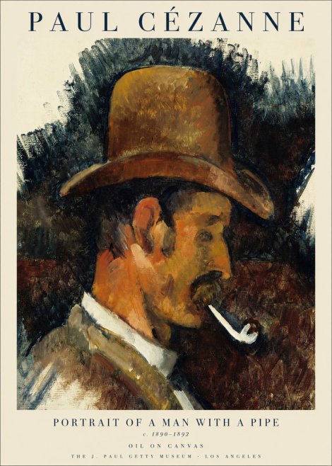 Paul Cézanne Portrait of a Man with a Pipe No1 - Juliste