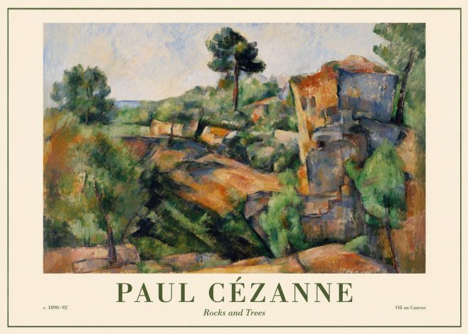 Paul Cézanne Rocks and Trees I No6 - Juliste
