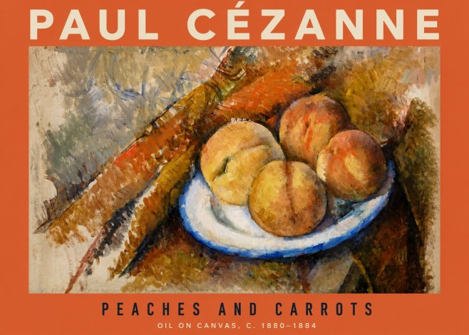 Paul Cézanne Peaches and Carrots No2 - Juliste