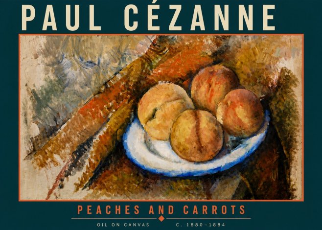 Paul Cézanne Peaches and Carrots No6 - Juliste