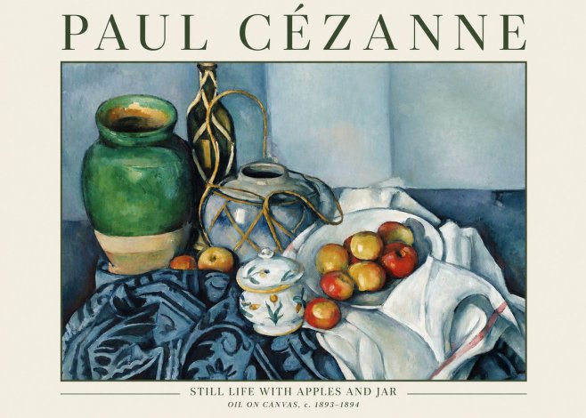 Paul Cézanne Still Life with Apples and Jar No1 - Juliste