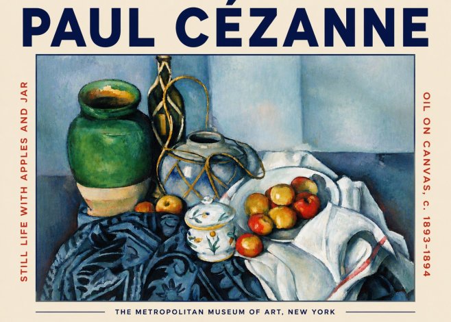 Paul Cézanne Still Life with Apples and Jar No4 - Juliste