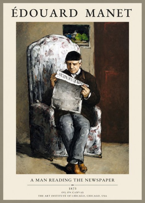 Édouard Manet A Man Reading the Newspaper No1 - Juliste