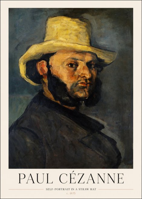 Paul Cézanne Self-portrait in a Straw Hat No1 - Juliste