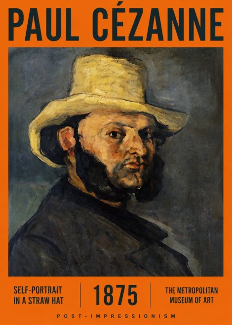 Paul Cézanne Self-portrait in a Straw Hat No2 - Juliste