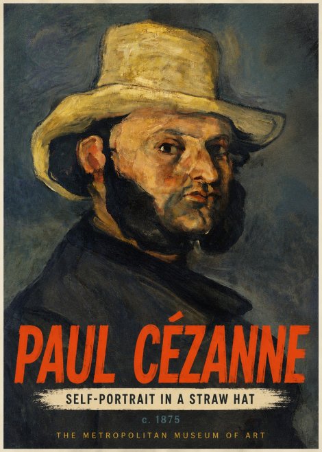 Paul Cézanne Self-portrait in a Straw Hat No4 - Juliste