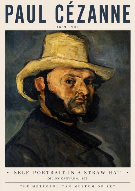 Paul Cézanne Self-portrait in a Straw Hat No6 - Juliste