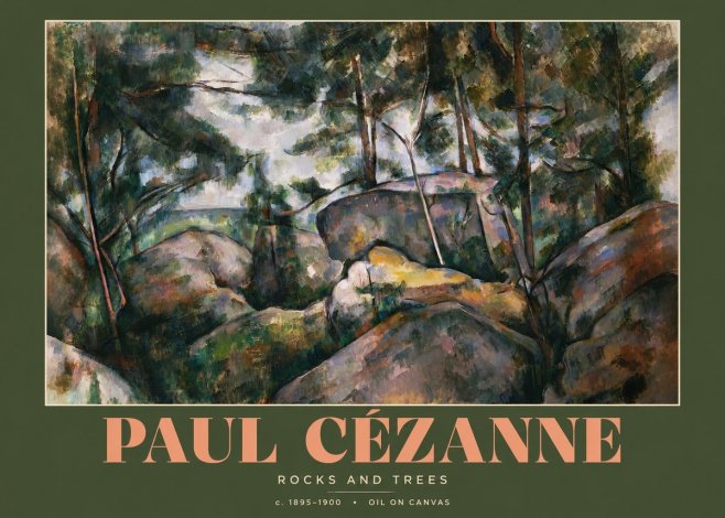 Paul Cézanne Rocks and Trees II No2 - Juliste