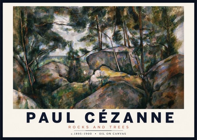 Paul Cézanne Rocks and Trees II No3 - Juliste