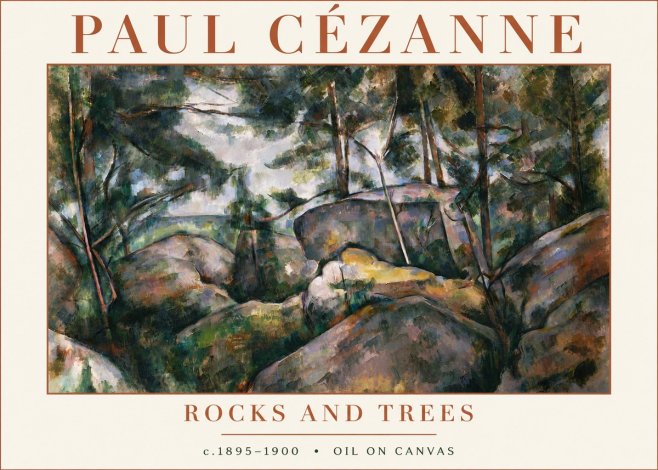 Paul Cézanne Rocks and Trees II No4 - Juliste