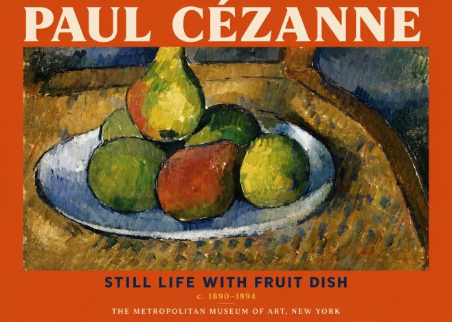 Paul Cézanne Still Life with Fruit Dish No3 - Juliste