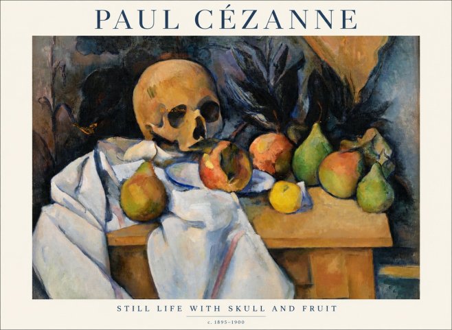 Paul Cézanne Still Life with Skull and Fruit No1 - Juliste