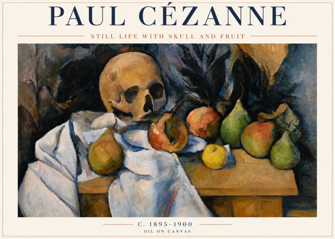 Paul Cézanne Still Life with Skull and Fruit No5 - Juliste