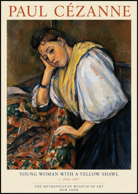 Paul Cézanne Young Woman with a Yellow Shawl No1 - Juliste