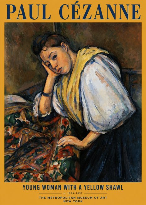 Paul Cézanne Young Woman with a Yellow Shawl No2 - Juliste