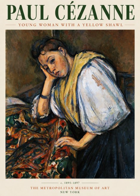 Paul Cézanne Young Woman with a Yellow Shawl No3 - Juliste