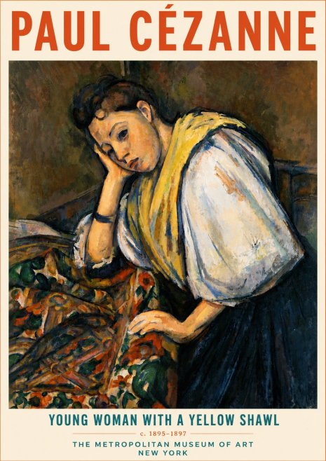 Paul Cézanne Young Woman with a Yellow Shawl No5 - Juliste
