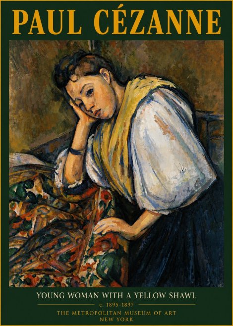 Paul Cézanne Young Woman with a Yellow Shawl No6 - Juliste