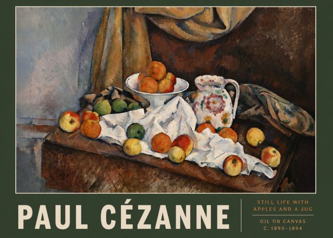 Paul Cézanne Still Life with Apples and a Jug No3 - Juliste