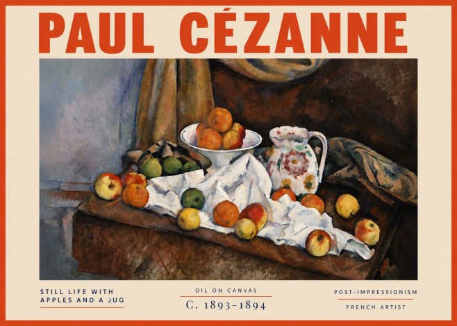 Paul Cézanne Still Life with Apples and a Jug No5 - Juliste