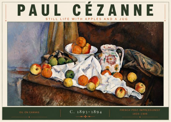 Paul Cézanne Still Life with Apples and a Jug No6 - Juliste