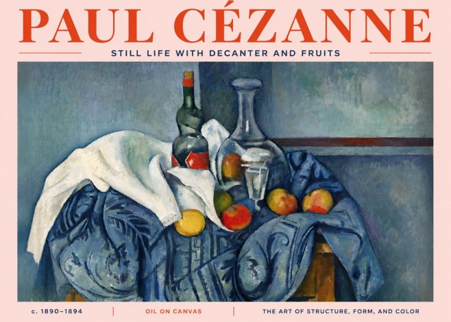 Paul Cézanne Still Life with Decanter and Fruits No4 - Juliste