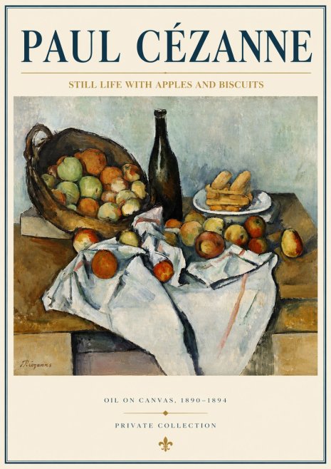 Paul Cézanne Still Life with Apples and Biscuits No4 - Juliste