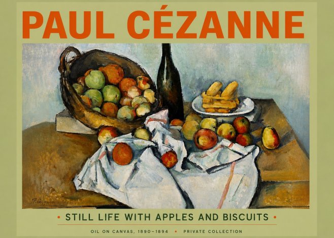 Paul Cézanne Still Life with Apples and Biscuits No5 - Juliste