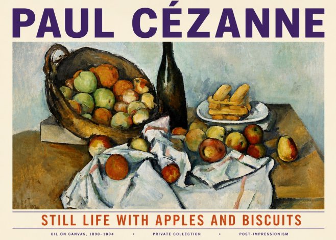 Paul Cézanne Still Life with Apples and Biscuits No6 - Juliste