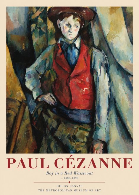 Paul Cézanne Boy in a Red Waistcoat No1 - Juliste
